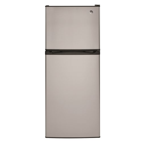 GuestSupply US GE Top Freezer Refrigerator 11.6 Cu Ft Energy Star Rated Stainless Steel Door